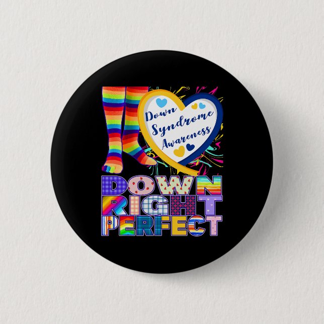 World Down Syndrome Awareness Day Rock Your Socks Button (Vorderseite)
