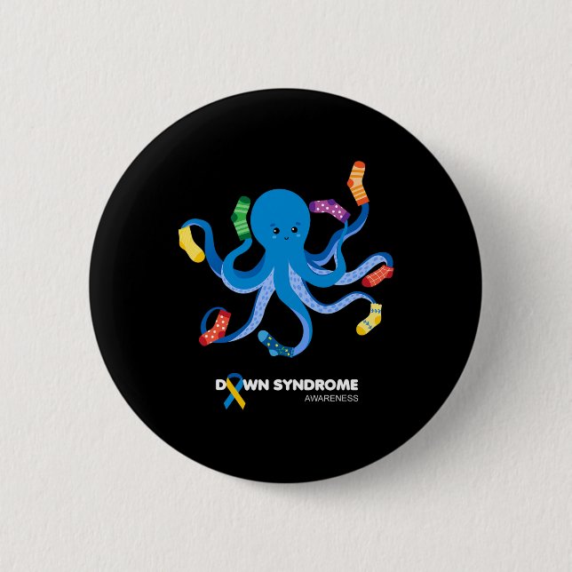 World Down Syndrome Awareness Day Rock Your Socks Button (Vorderseite)