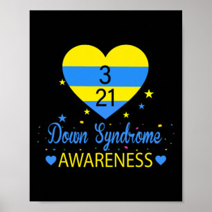 World Down Syndrome Awareness März 21 Yellow Blue Poster