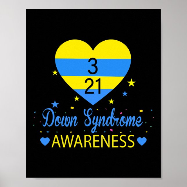 World Down Syndrome Awareness März 21 Yellow Blue Poster (Vorne)