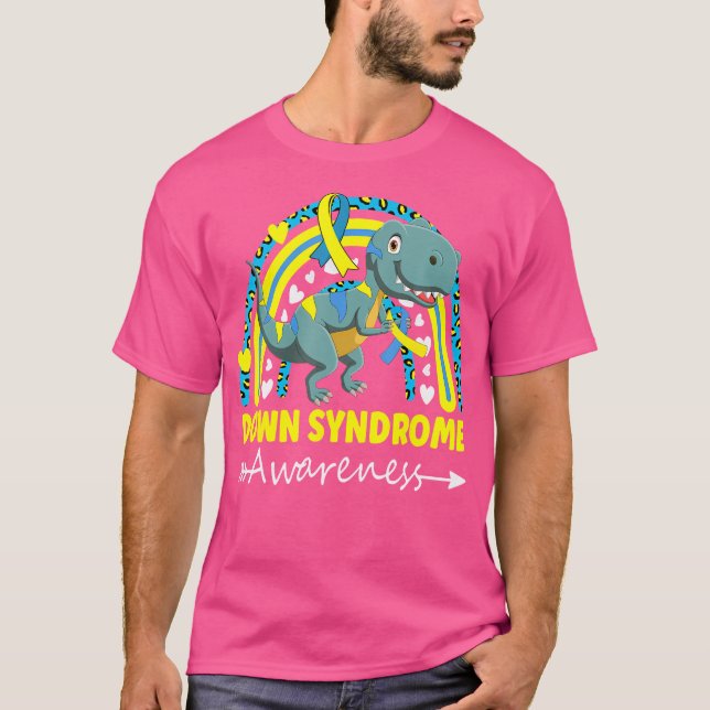 World Down Syndrome Day Awareness Dinosaur T21 Soc T-Shirt (Vorderseite)