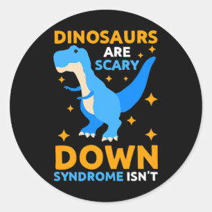 World Down Syndrome Day Awareness Kids Dinosaurier Runder Aufkleber