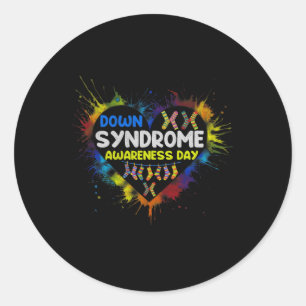 World Down Syndrome Day Awareness Socks 21 März C Runder Aufkleber