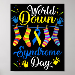 World Down Syndrome Day Awareness Socks 21 März Poster