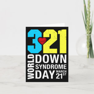World Down Syndrome Day März 21st for Men Women K Karte