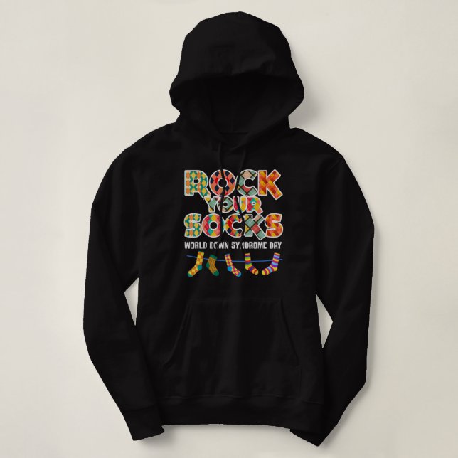 World Down Syndrome Day Rock Your Socks Awareness Hoodie (Design vorne)