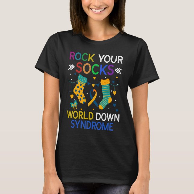 World Down Syndrome Day  Rock Your Socks Awareness T-Shirt (Vorderseite)
