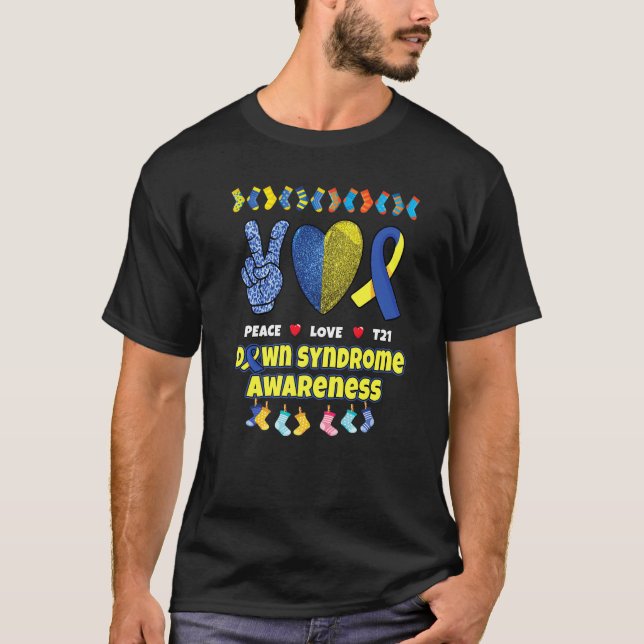 World Down Syndrome Day Rock Your Socks T21 Awaren T-Shirt (Vorderseite)