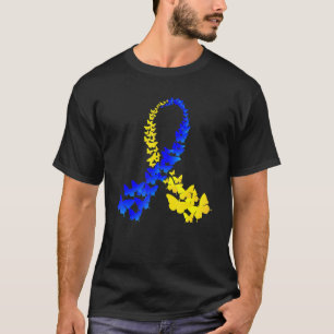 World Down Syndrome Day T21 Butterfly Ribbon Kids T-Shirt