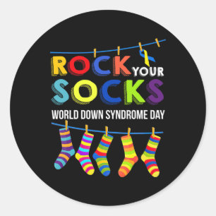 World Down Syndrome Day Your Socks Awareness Runder Aufkleber