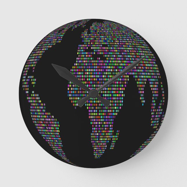 world earth planet globe map runde wanduhr (Vorderseite)