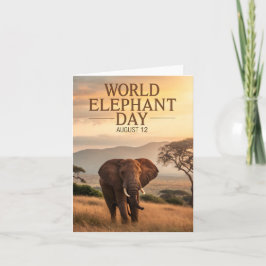 World Elephant Day African Savanna Art Feiertagskarte