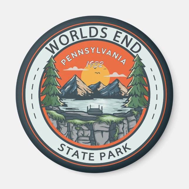 World End Staat Park Pennsylvania Abzeichen Magnet (Vorne)