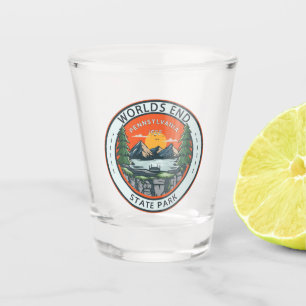 World End Staat Park Pennsylvania Abzeichen Schnapsglas