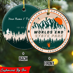World End Staat Park Pennsylvania Retro Sunset Keramik Ornament