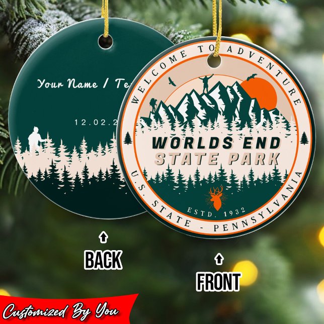 World End Staat Park Pennsylvania Retro Sunset Keramik Ornament (Von Creator hochgeladen)