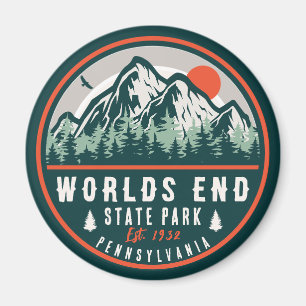 World End Staat Park Pennsylvania Retro Sunset Magnet
