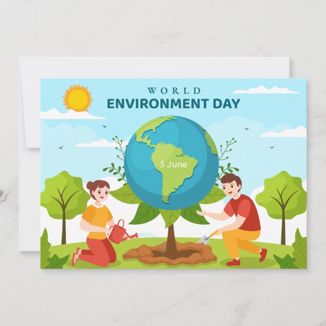 World Environment Day Tree Planting Flat Card (Vorderseite)