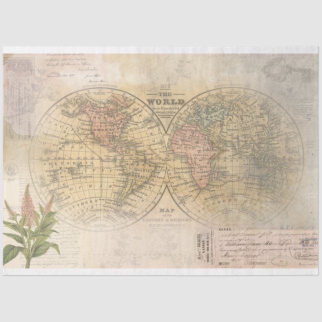 World Ephemere Decoupage Tissue Paper Seidenpapier (Vorderseite)