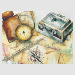 "World Expedition Chic: Maps & Travel" Seidenpapier