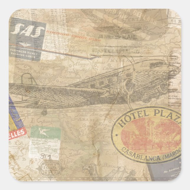 World Explorer Gear Quadratischer Aufkleber (Vorderseite)