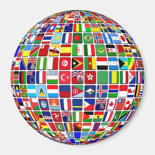 World Flags Globe, International, Magnet (Vorne)