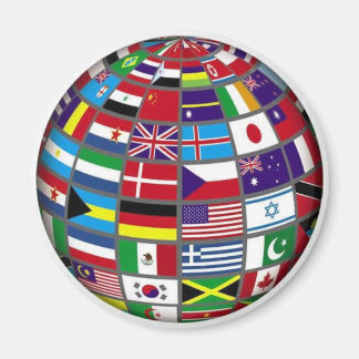 World Flags Globe Magnet