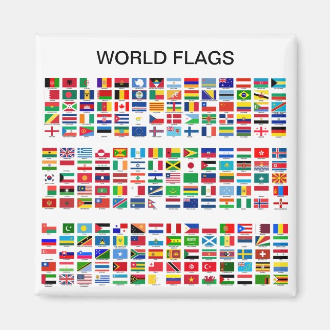 World Flags Kühlschrank Magnet (Vorne)