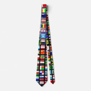 World Flags Neck Tie Krawatte