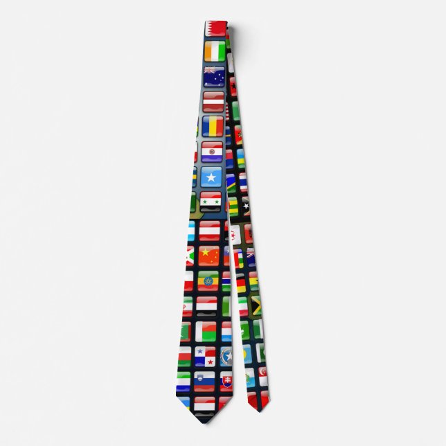 World Flags Neck Tie Krawatte (Vorderseite)