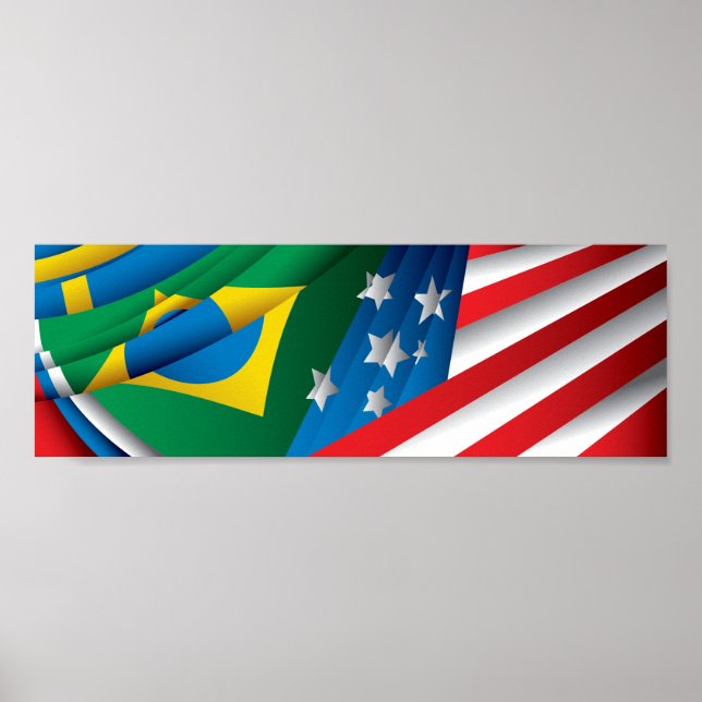 World Flags Poster, USA, Brasilien und mehr Poster (Vorne)