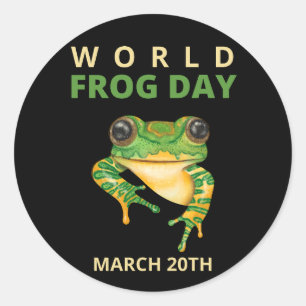 World Frog Day März 20. Runder Aufkleber
