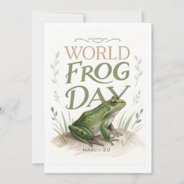 World Frog Day Watercolor Nature Art Feiertagskarte