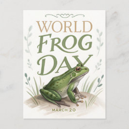 World Frog Day Watercolor Nature Art Feiertagspostkarte
