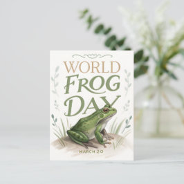 World Frog Day Watercolor Nature Art Postkarte