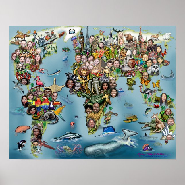 World Fun Map Poster (Vorne)