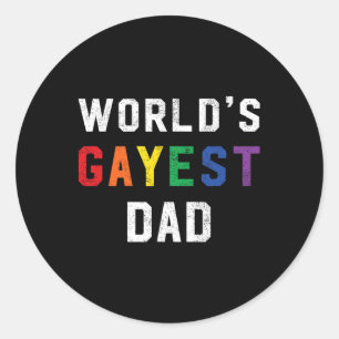 World Gayest Vater Niedlich Gay Pride Lgbt Vathers Runder Aufkleber