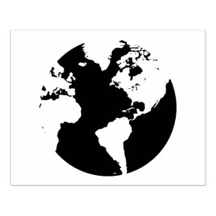 World Globe Continental Design Briefmarke Gummistempel