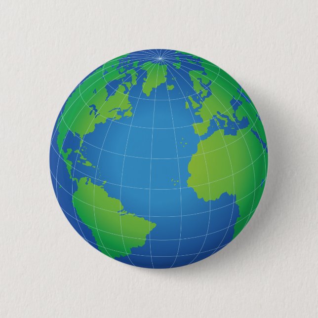 World Globe Map Button (Vorderseite)