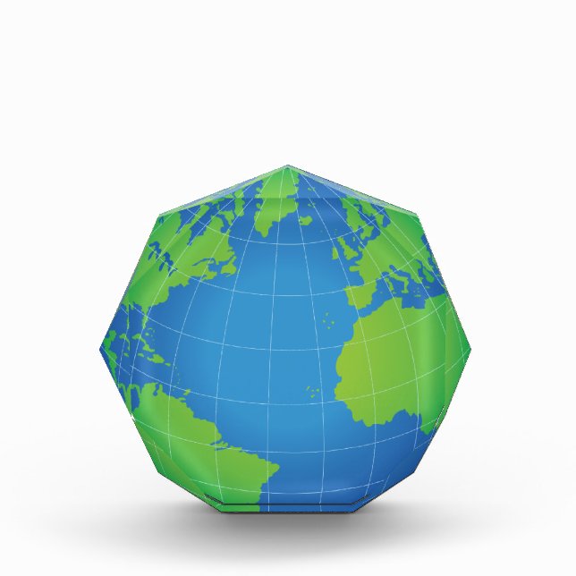 World Globe Map Fotoblock (Vorderseite)