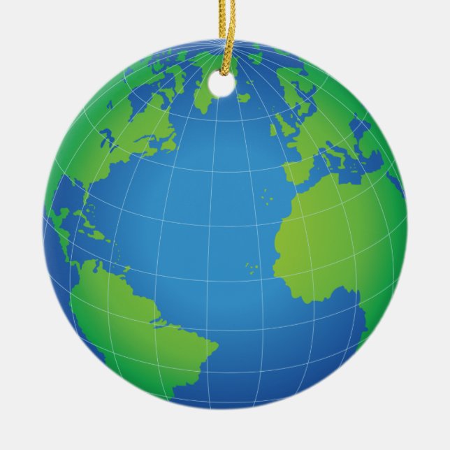 World Globe Map Keramikornament (Vorne)