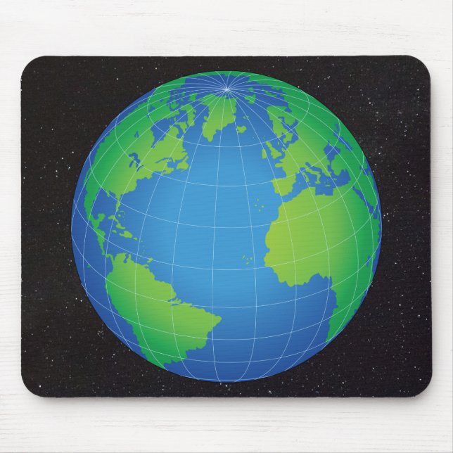 World Globe Map Starry Sky Mousepad (Vorne)
