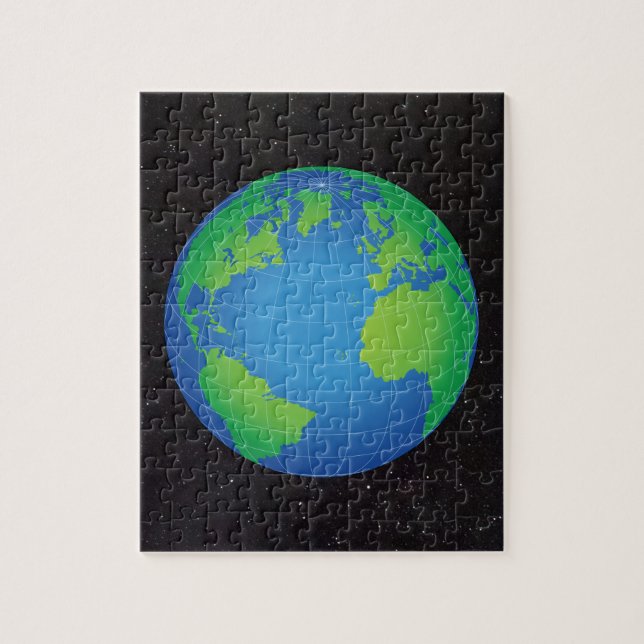 World Globe Map Starry Sky Puzzle (Vertikal)