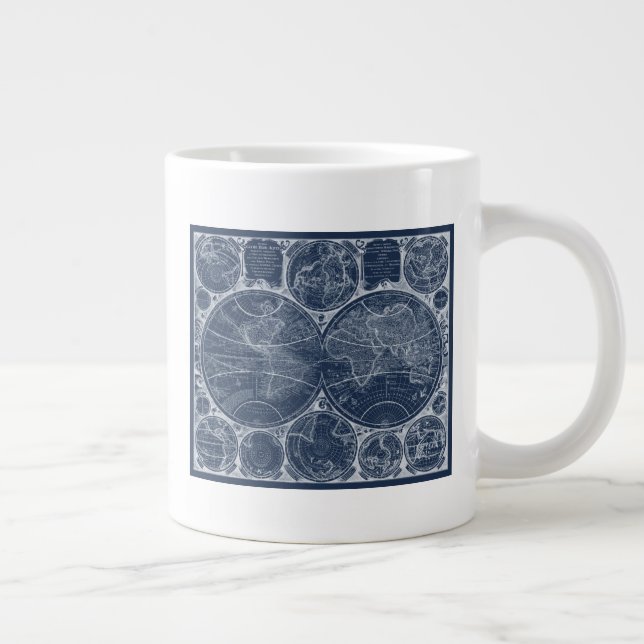 World Globes Blueprint Jumbo-Tasse (Rechts)