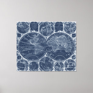 World Globes Blueprint Leinwanddruck