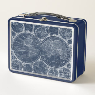 World Globes Blueprint Metall Brotdose