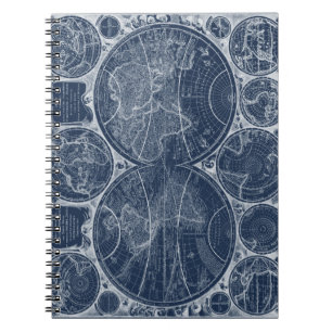 World Globes Blueprint Notizblock