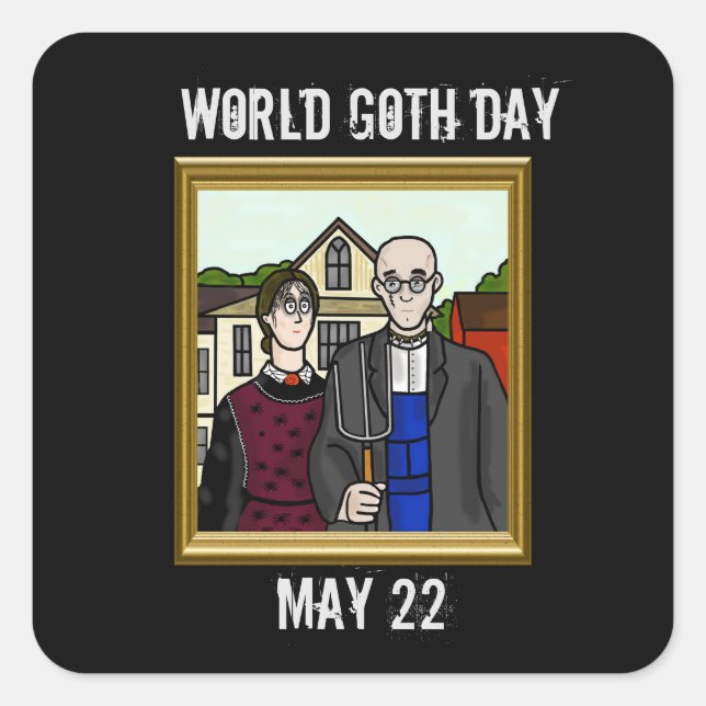 World Goth Day American Gothic Sticker (Vorderseite)