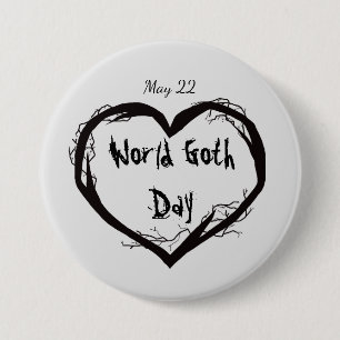 World Goth Day Button mit dem Herzstück der Toten