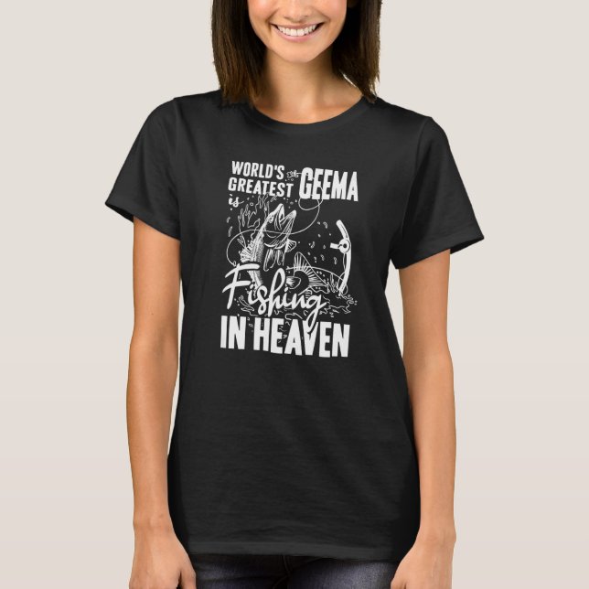 World Greatest Grandma Fishing in Heaven Family Mo T-Shirt (Vorderseite)